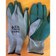 Перчатки нейлоновые с резин.покрытием темно-зеленые (12 шт) САД